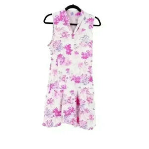 EA Athletic Tennis Dress Women Size 3 Floral Sleeveless Layer Hem Stretch Ruffle